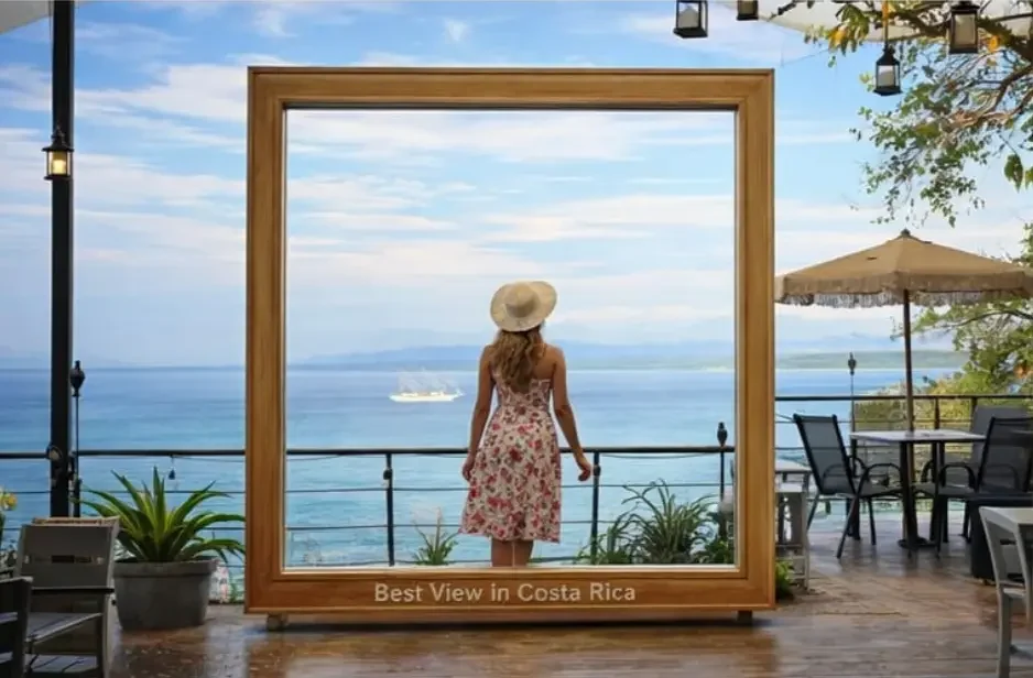 Hotel VOS ocean-view photo frame overlooking the Pacific in Manuel Antonio Costa Rica