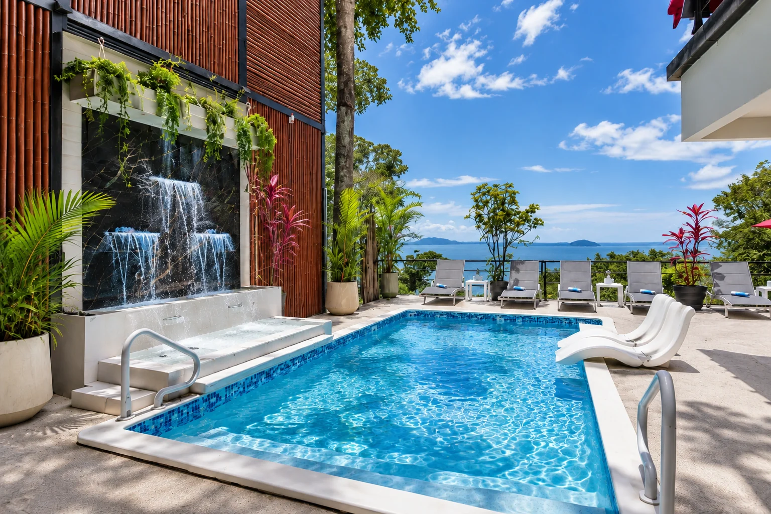 Ocean-view pool at Hotel VOS in Manuel Antonio Costa Rica