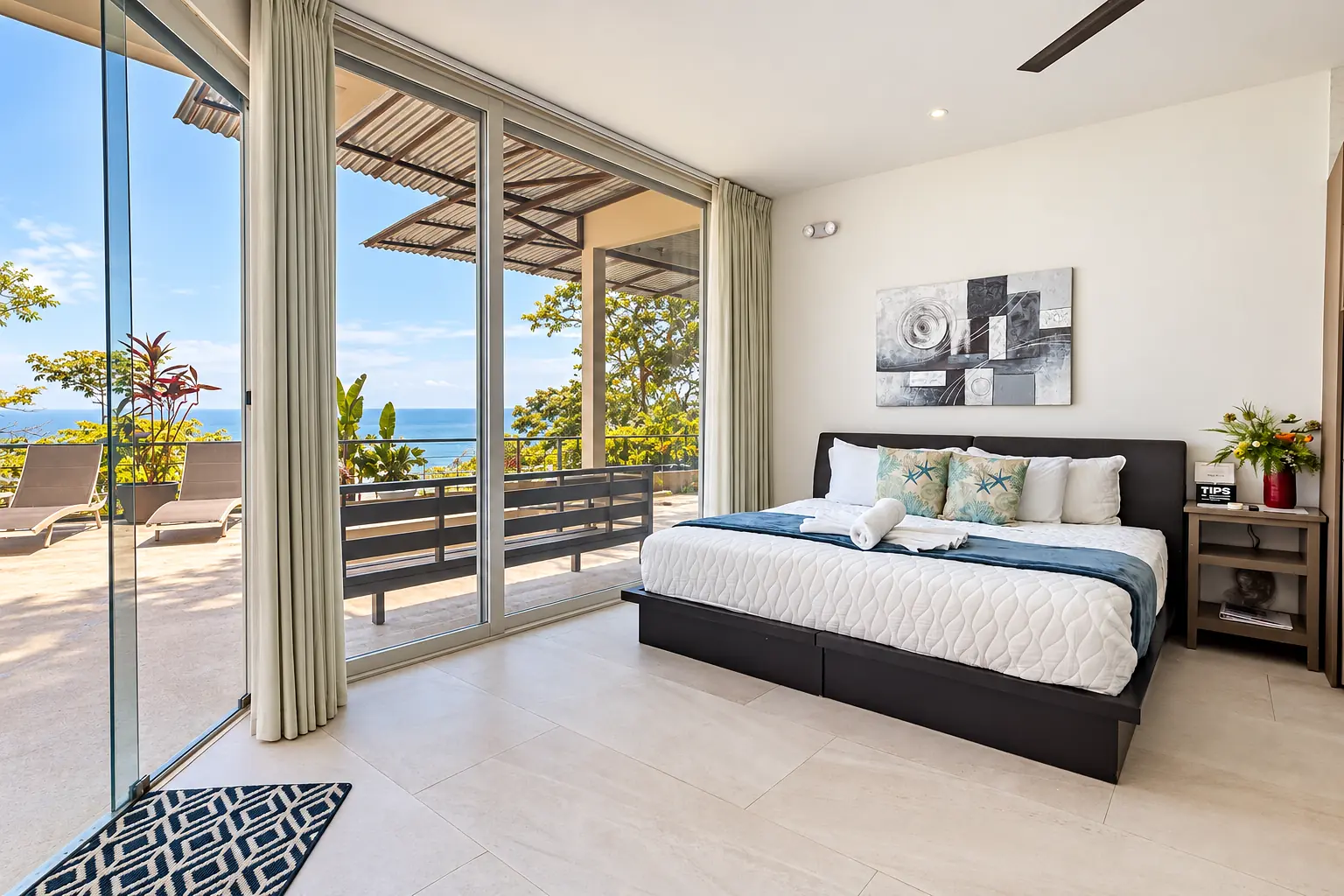 Suite 2 ocean-view bedroom at Hotel VOS in Manuel Antonio Costa Rica