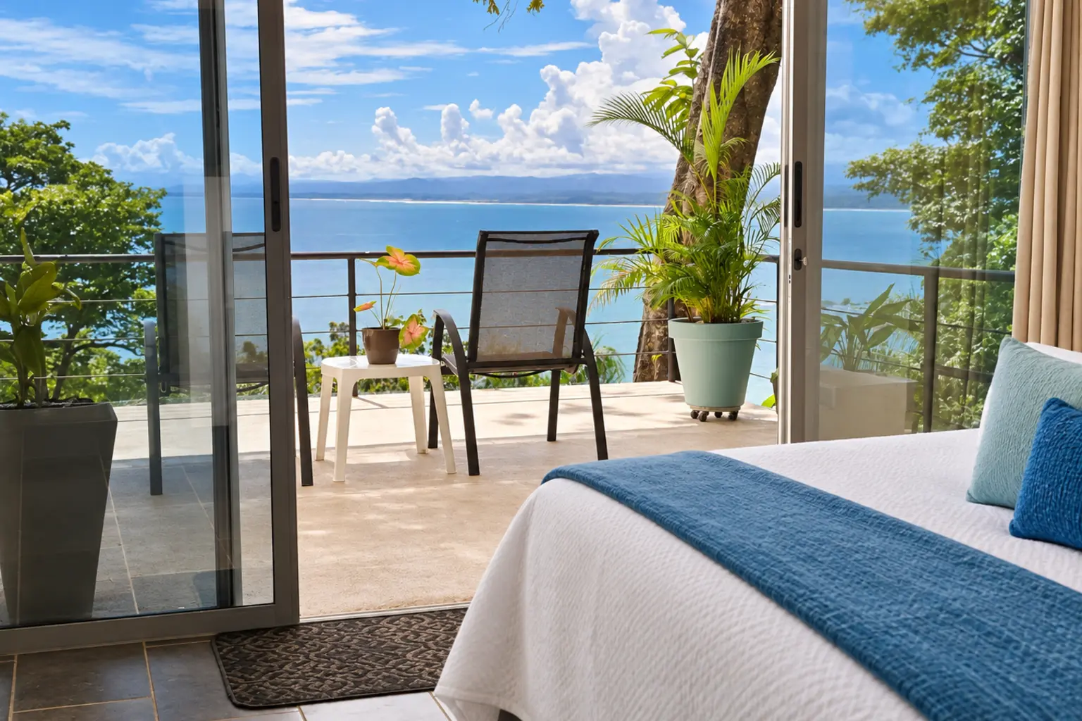 Pacific Ocean and mountain view from Suite 5