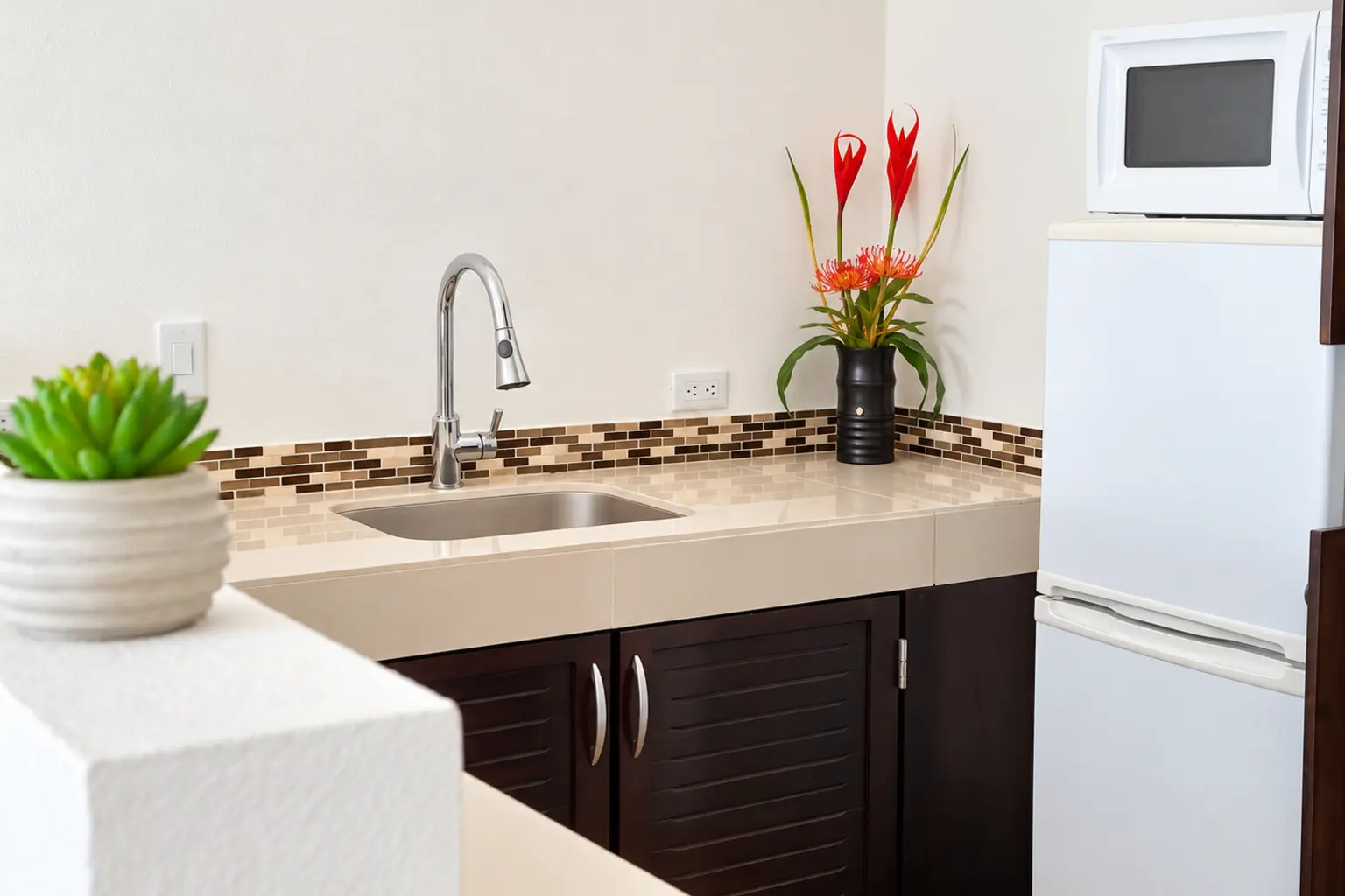 Convenient kitchenette inside Suite 5